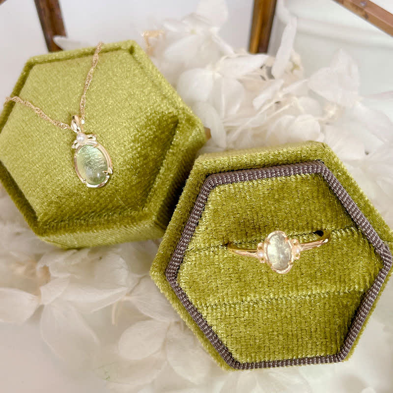 Collana con anello in peridoto naturale Olivenorma