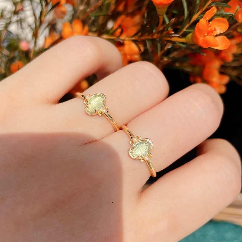 Collana con anello in peridoto naturale Olivenorma