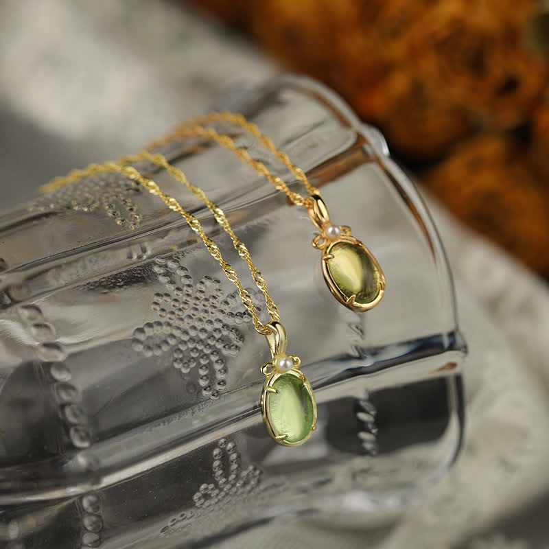 Collana con anello in peridoto naturale Olivenorma
