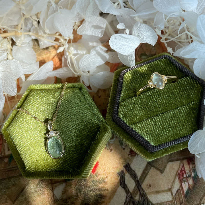 Collana con anello in peridoto naturale Olivenorma