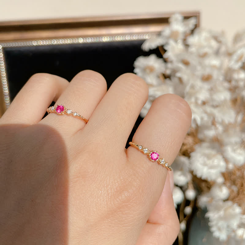 Olivenorma Delicato Anello Granato Orecchini Collana