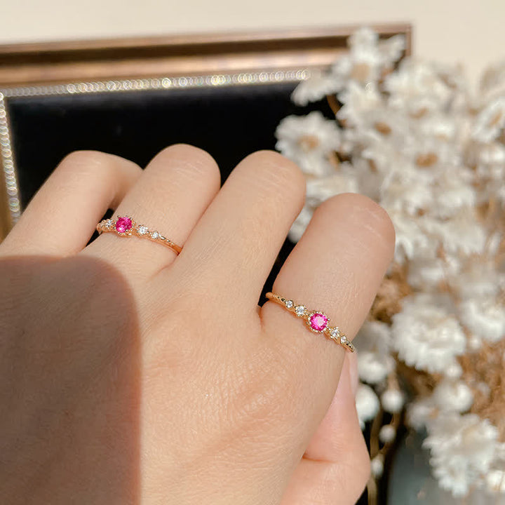 Olivenorma Delicato Anello Granato Orecchini Collana