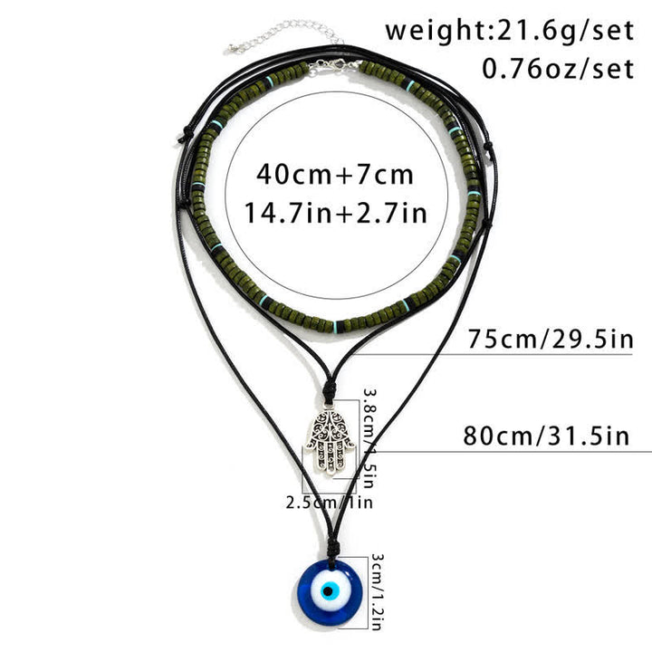Olivenorma Set di collana con ciondolo albero della vita in pietra naturale