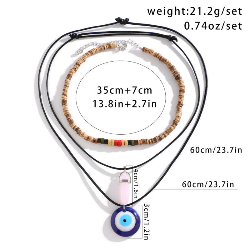 Olivenorma Set di collana con ciondolo albero della vita in pietra naturale