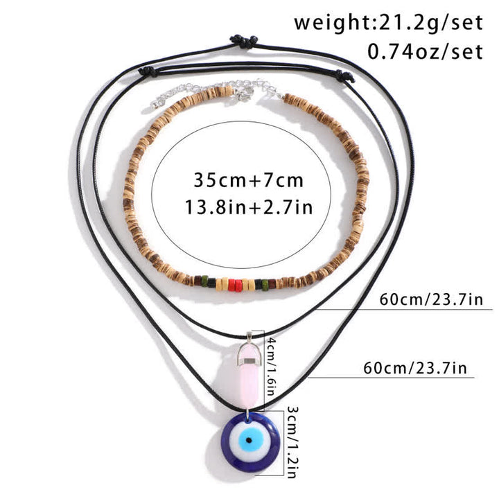 Olivenorma Set di collana con ciondolo albero della vita in pietra naturale