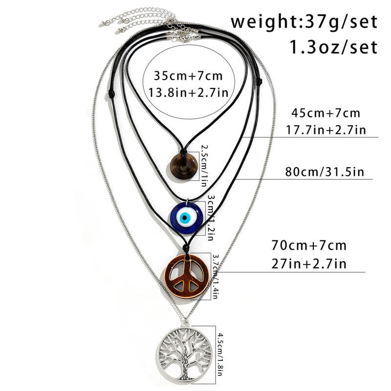 Olivenorma Chakra Albero della vita Collana con ciondolo Malocchio Set