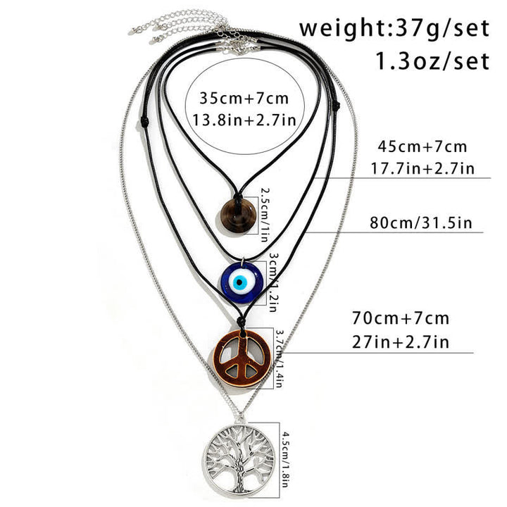 Olivenorma Chakra Albero della vita Collana con ciondolo Malocchio Set