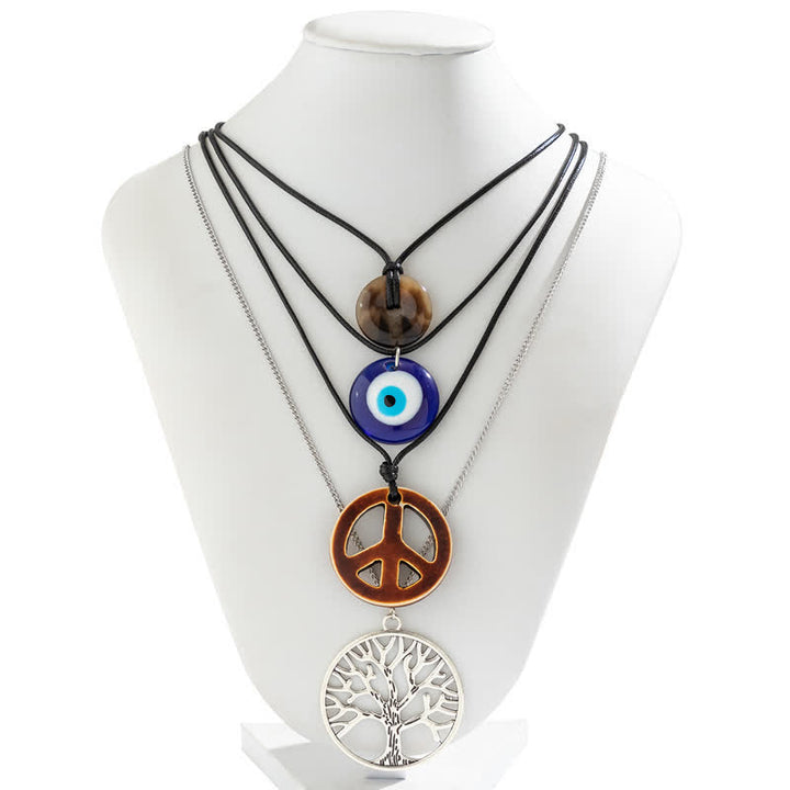 Olivenorma Chakra Albero della vita Collana con ciondolo Malocchio Set