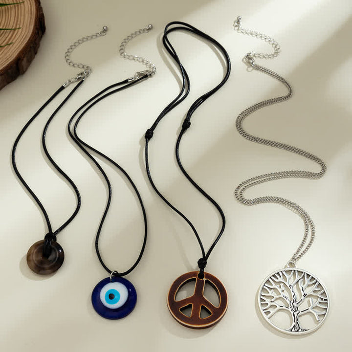 Olivenorma Chakra Albero della vita Collana con ciondolo Malocchio Set