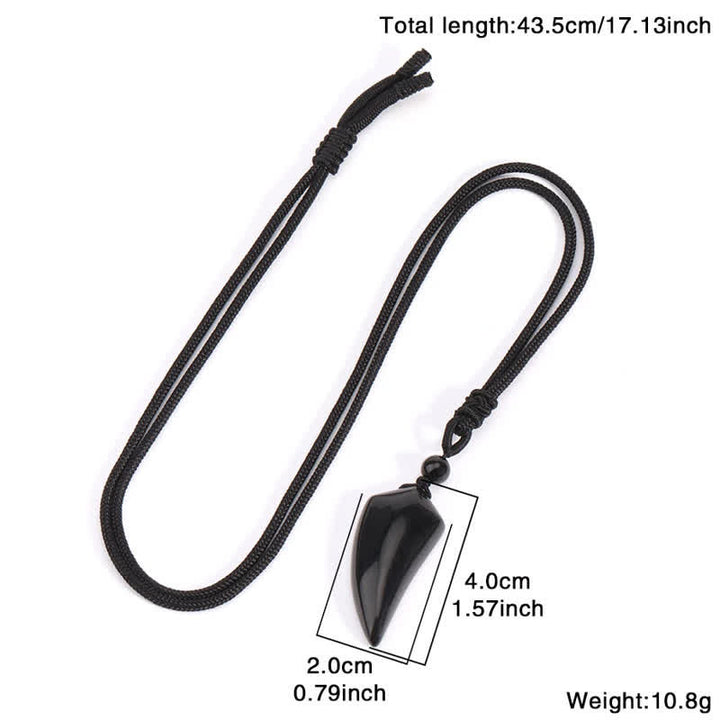 Collana con ciondolo a forma di dente di lupo in pietra naturale Olivenorma