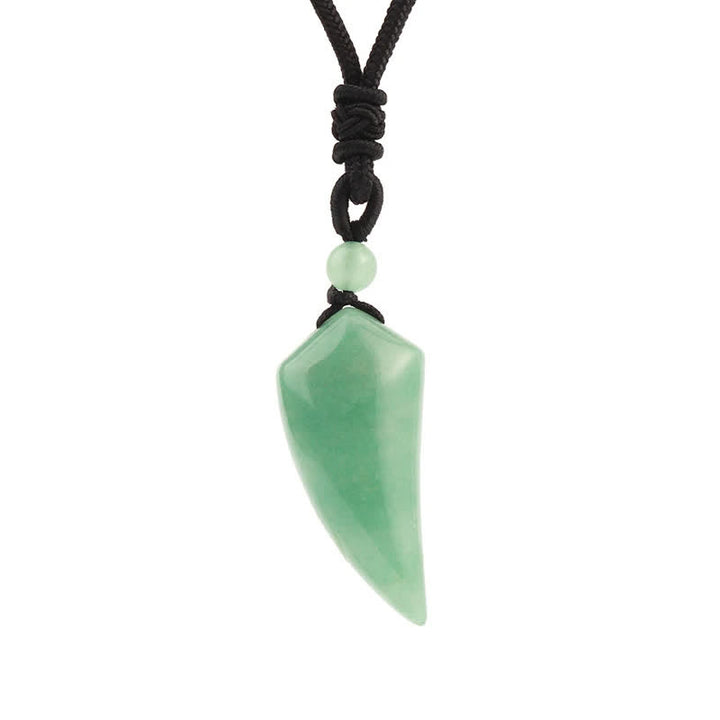 Collana con ciondolo a forma di dente di lupo in pietra naturale Olivenorma