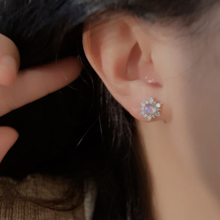 Orecchini Olivenorma in argento 925 con zircone e pietra di luna