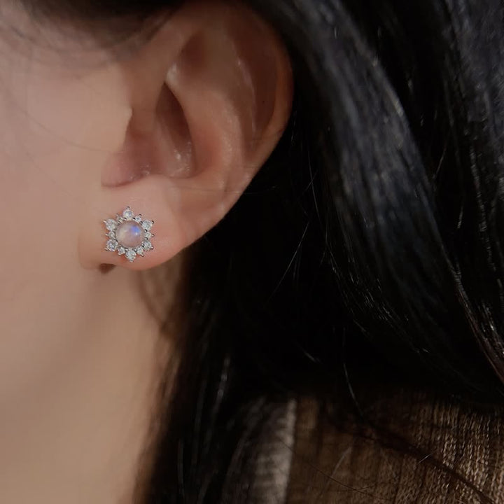 Orecchini Olivenorma in argento 925 con zircone e pietra di luna