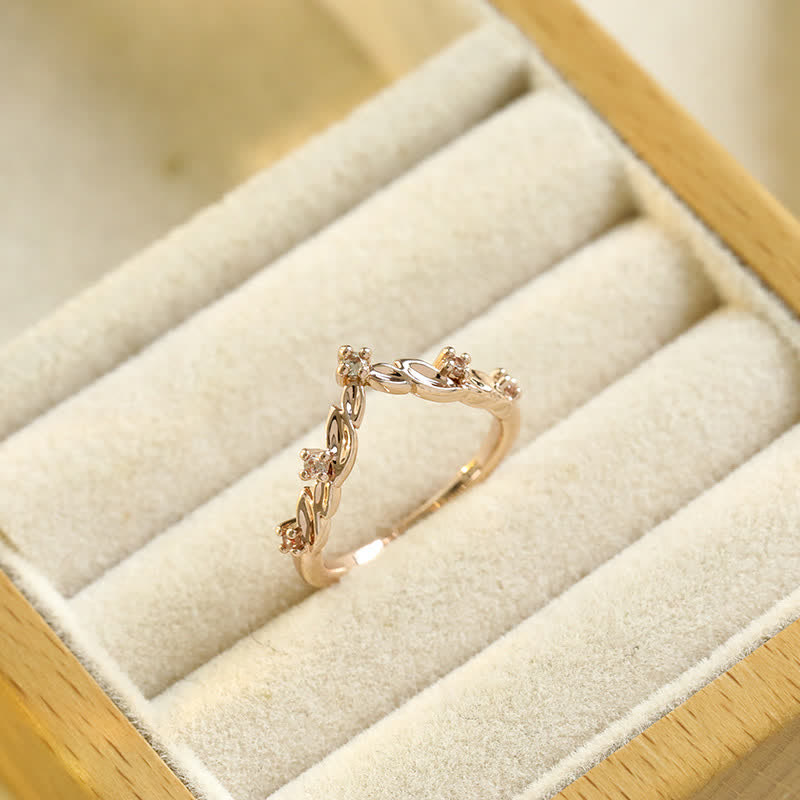 Olivenorma "Ethereal Blossom" Anello in ametista e rosa rampicante da 2 pezzi