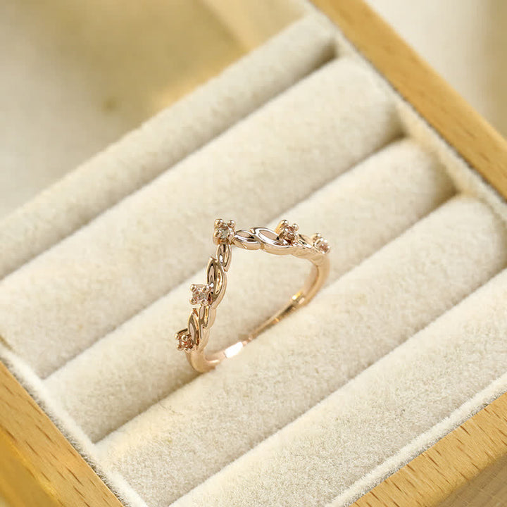 Olivenorma "Ethereal Blossom" Anello in ametista e rosa rampicante da 2 pezzi