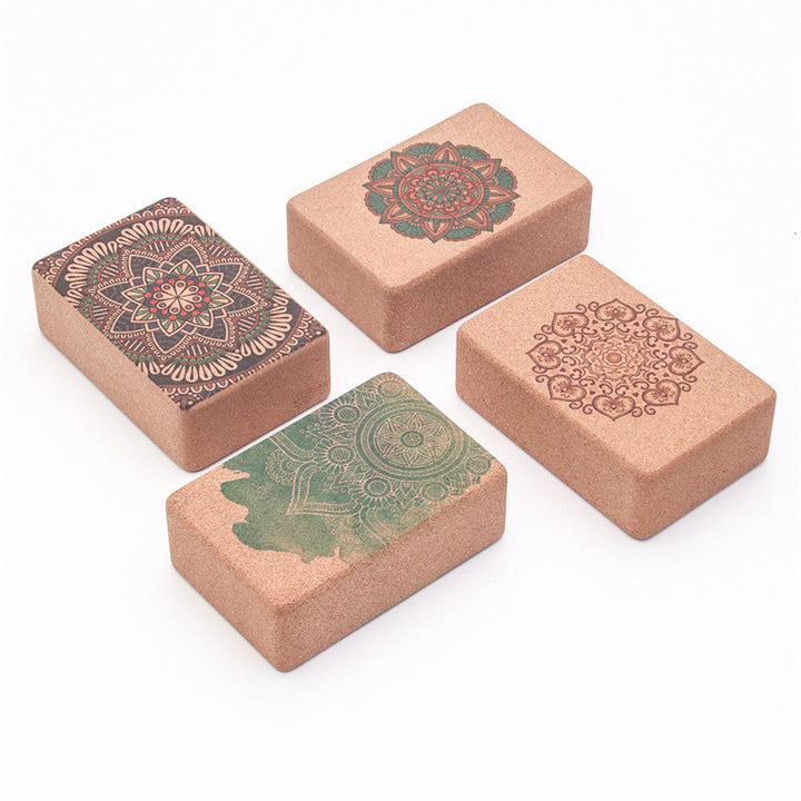 Olivenorma Blocco yoga in sughero Mandala Premium antiscivolo morbido