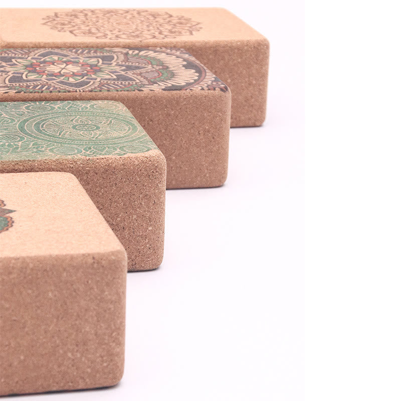 Olivenorma Blocco yoga in sughero Mandala Premium antiscivolo morbido
