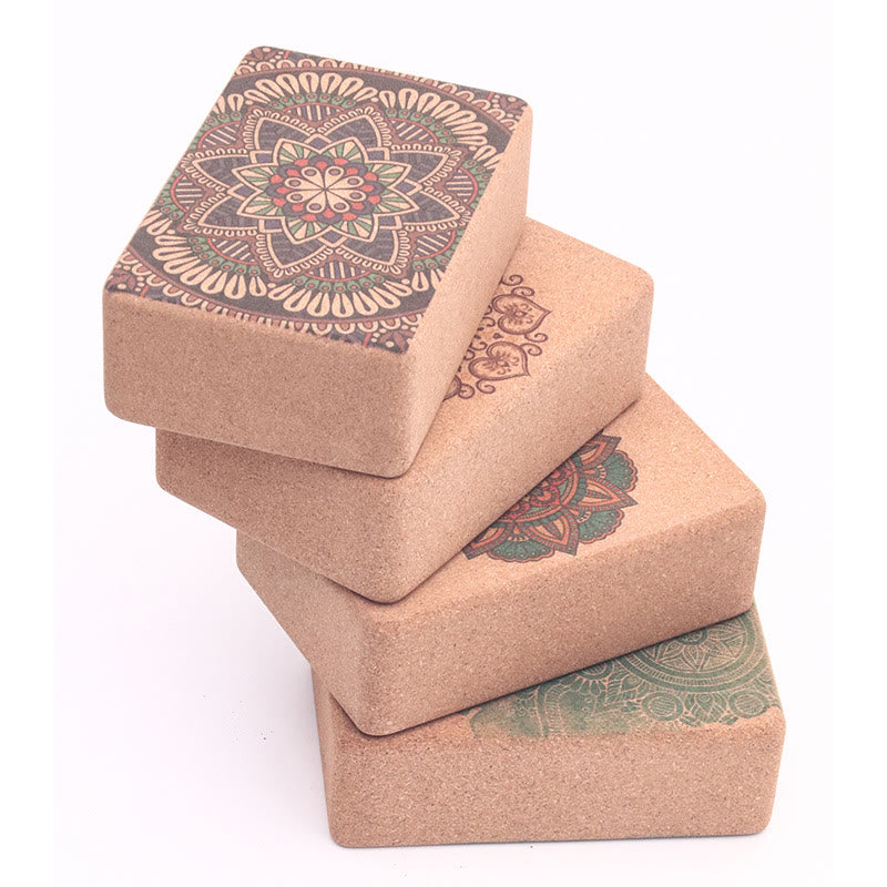 Olivenorma Blocco yoga in sughero Mandala Premium antiscivolo morbido