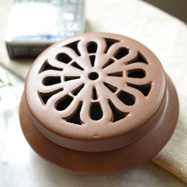 Olivenorma Ciotola rotonda in ceramica per incenso e purificazione dei cristalli