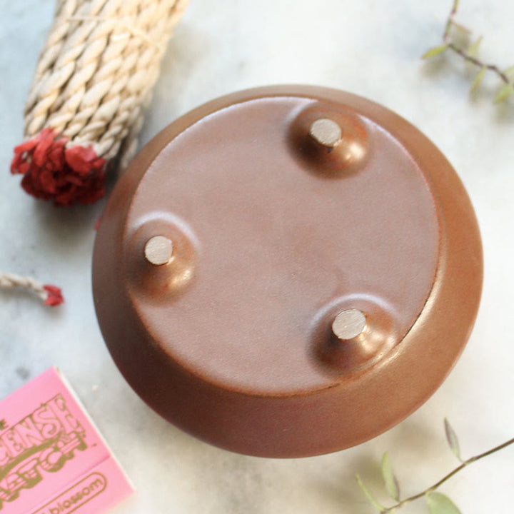 Olivenorma Ciotola rotonda in ceramica per incenso e purificazione dei cristalli