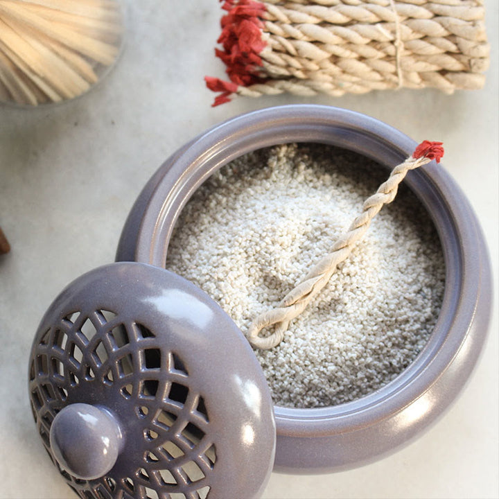 Ciotola per la pulizia dei cristalli in ceramica Mandala Olivenorma