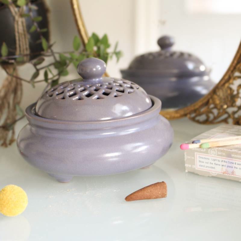 Ciotola per la pulizia dei cristalli in ceramica Mandala Olivenorma