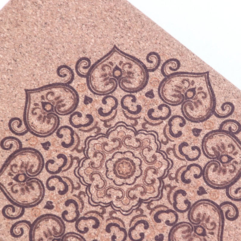 Olivenorma Blocco yoga in sughero Mandala Premium antiscivolo morbido