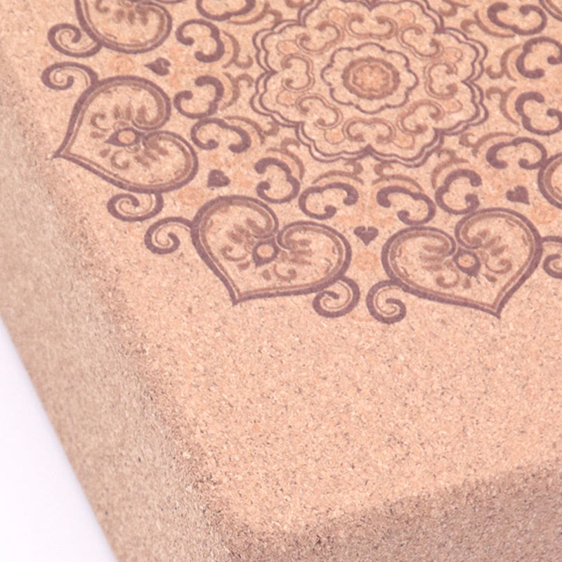 Olivenorma Blocco yoga in sughero Mandala Premium antiscivolo morbido