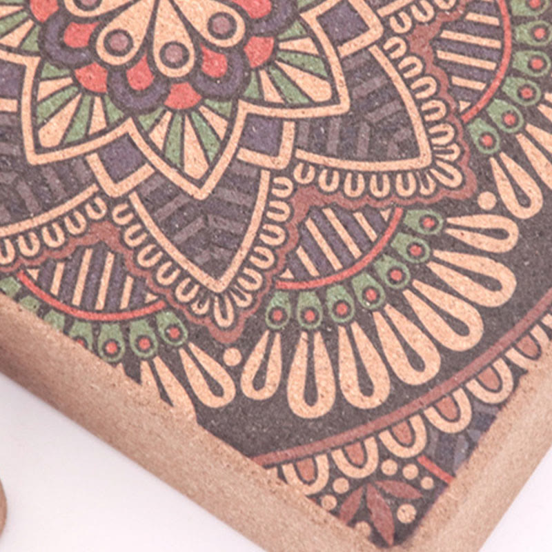 Olivenorma Blocco yoga in sughero Mandala Premium antiscivolo morbido