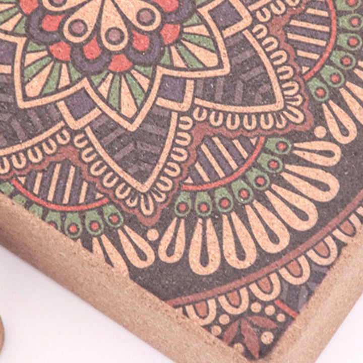 Olivenorma Blocco yoga in sughero Mandala Premium antiscivolo morbido