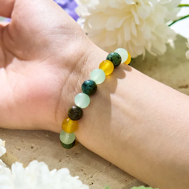 Bracciale Olivenorma con perline in citrino fluorite verde turchese africano 