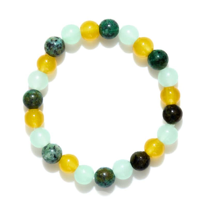 Bracciale Olivenorma con perline in citrino fluorite verde turchese africano 