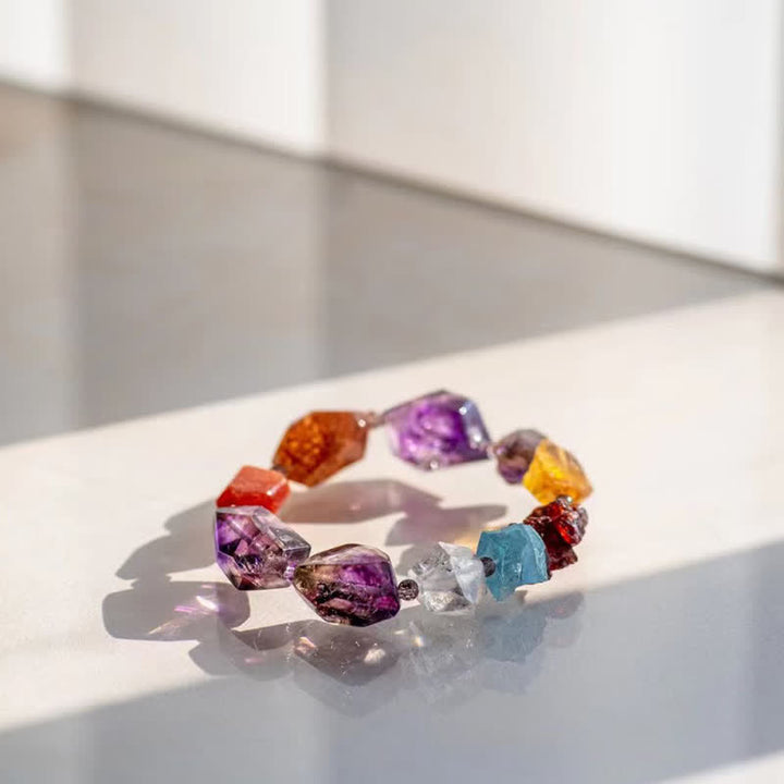 Braccialetto di perline di cristallo naturale Olivenorma Super Seven 