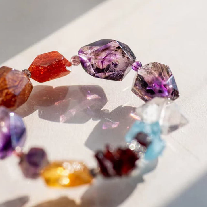 Braccialetto di perline di cristallo naturale Olivenorma Super Seven 