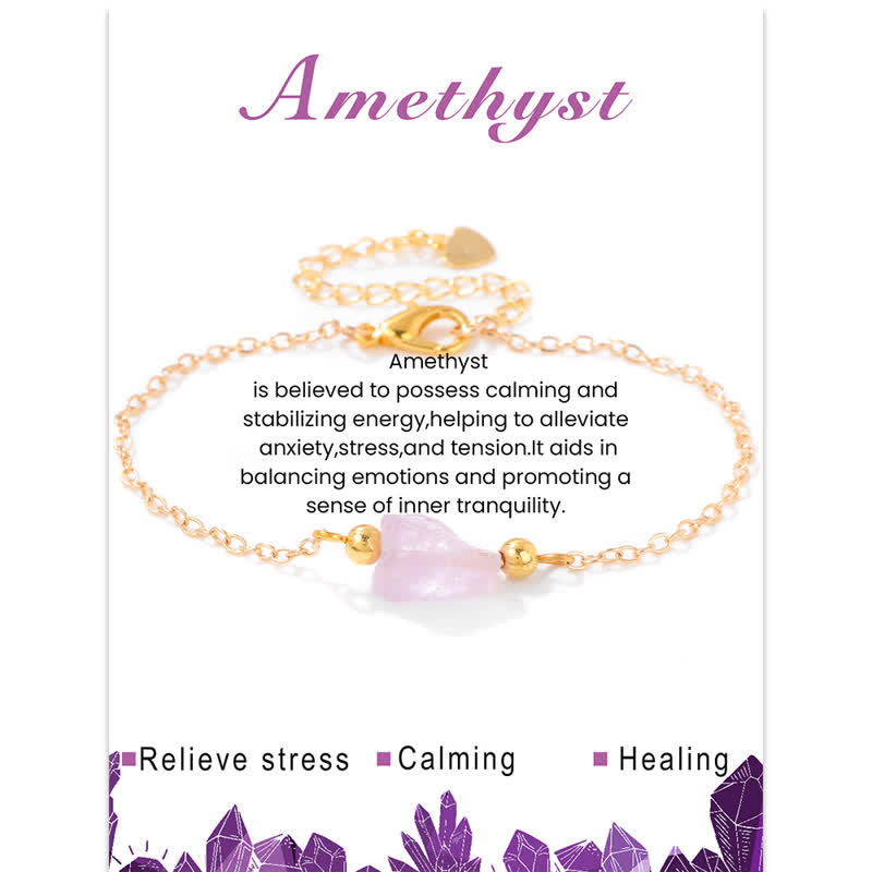 Olivenorma Bracciale con ciondolo in pietra grezza irregolare naturale