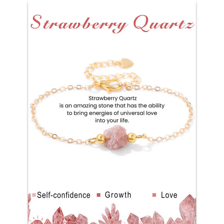 Olivenorma Bracciale con ciondolo in pietra grezza irregolare naturale