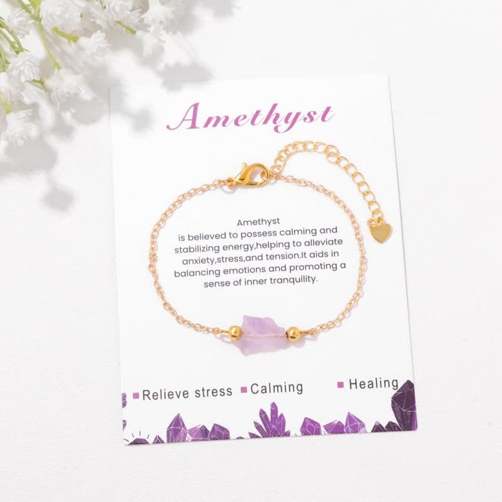 Olivenorma Bracciale con ciondolo in pietra grezza irregolare naturale