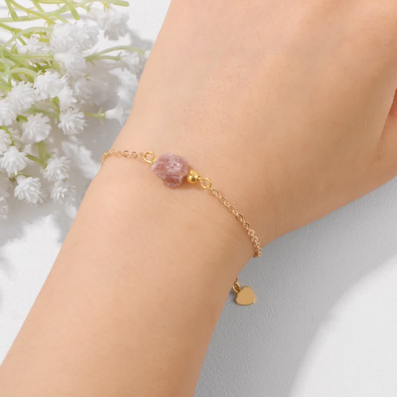 Olivenorma Bracciale con ciondolo in pietra grezza irregolare naturale