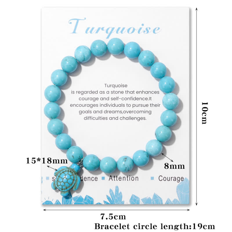 Bracciale con ciondolo tartaruga turchese in pietra naturale Olivenorma 