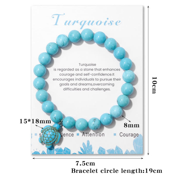 Bracciale con ciondolo tartaruga turchese in pietra naturale Olivenorma 