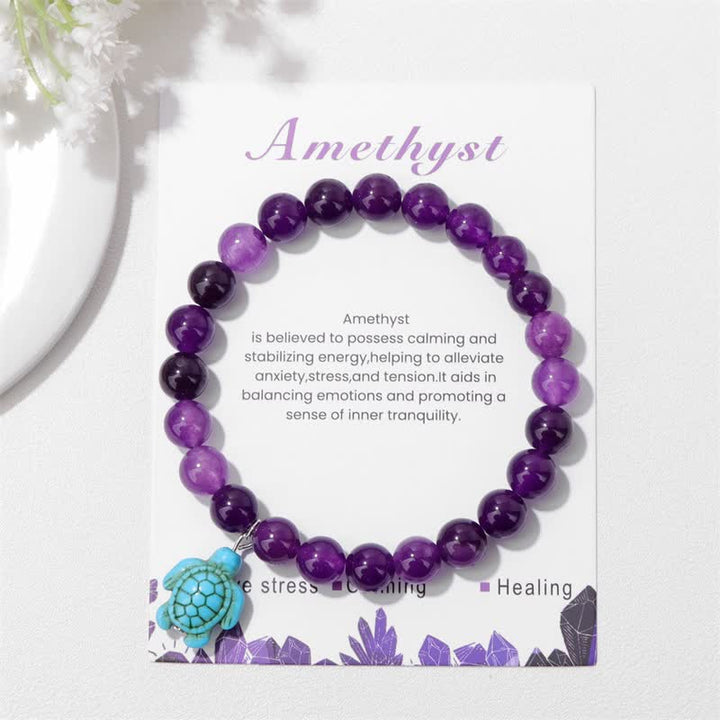 Bracciale con ciondolo tartaruga turchese in pietra naturale Olivenorma 