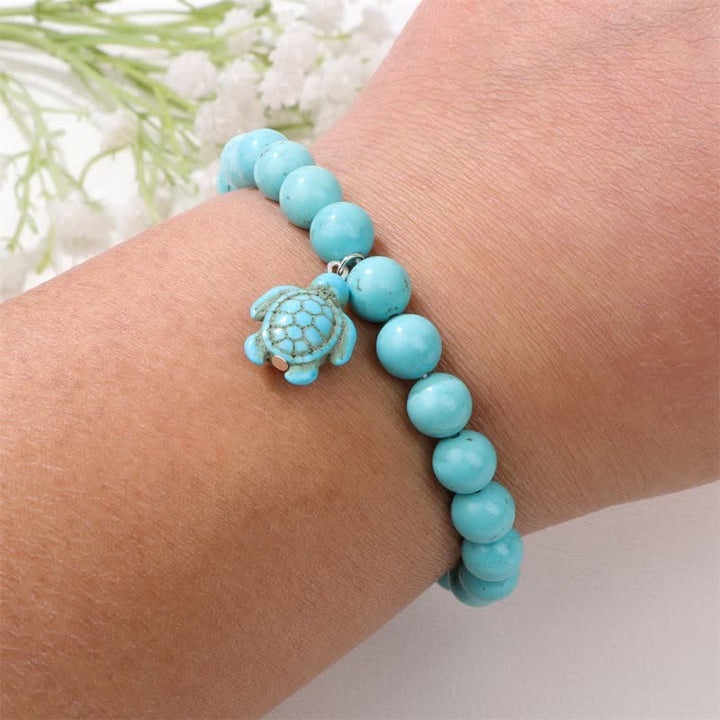 Bracciale con ciondolo tartaruga turchese in pietra naturale Olivenorma 