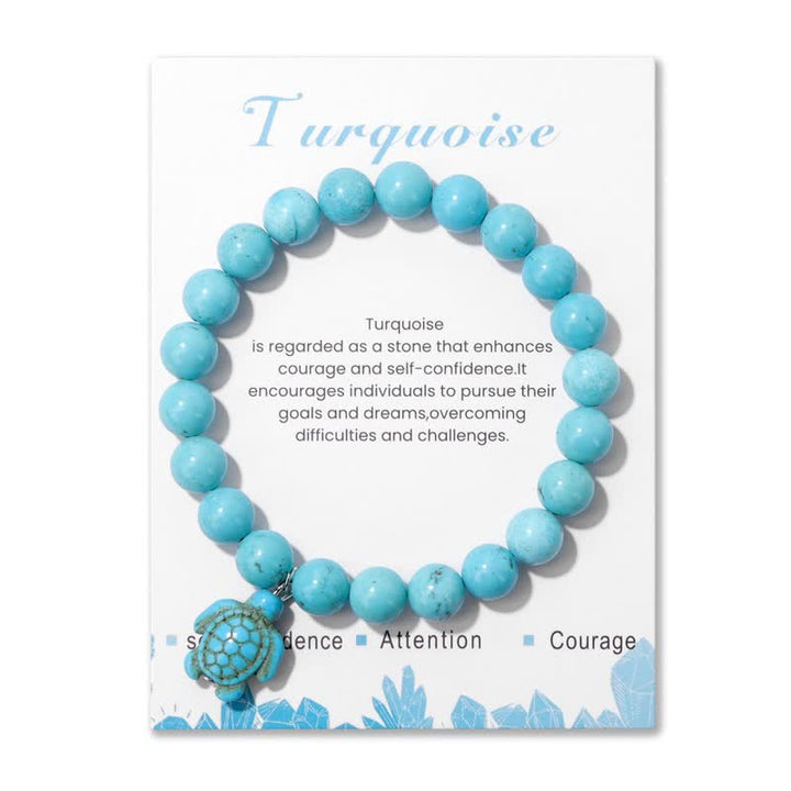 Bracciale con ciondolo tartaruga turchese in pietra naturale Olivenorma 