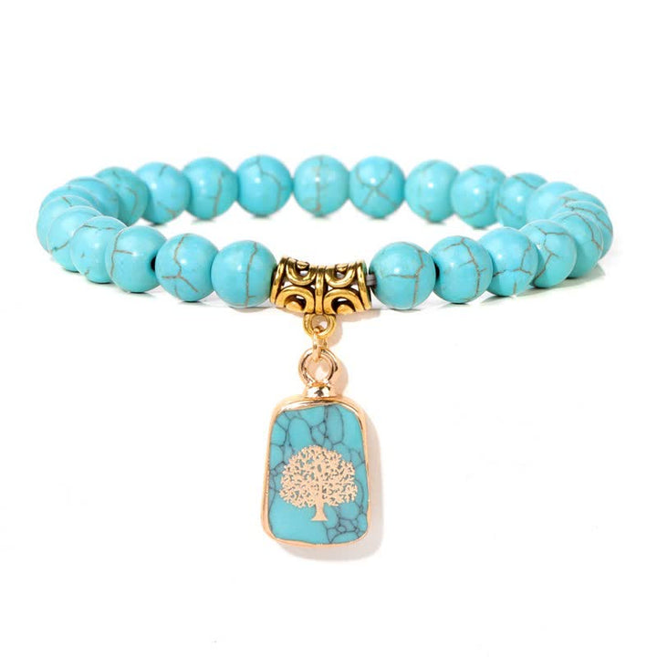 Bracciale con ciondolo stampato in perline di pietra naturale Olivenorma 