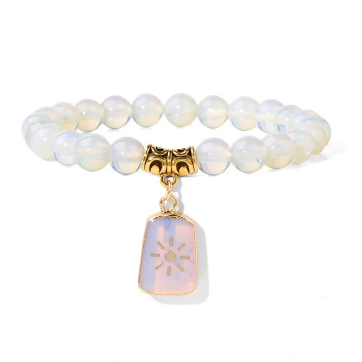 Bracciale con ciondolo stampato in perline di pietra naturale Olivenorma 