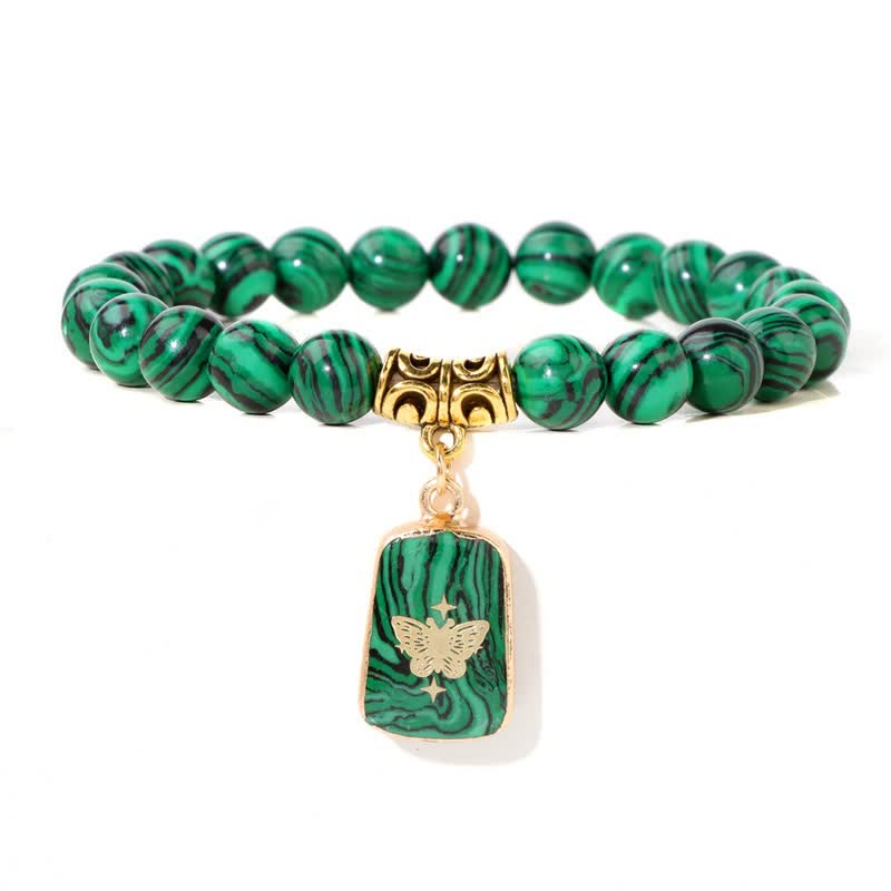 Bracciale con ciondolo stampato in perline di pietra naturale Olivenorma 