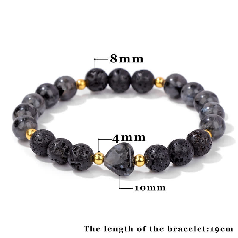 Bracciale di perline a forma di cuore in pietra naturale Olivenorma 