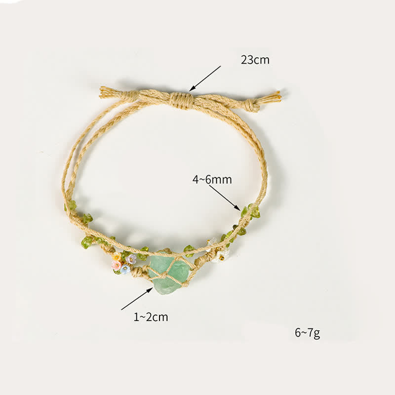 Bracciale intrecciato con pietra singola in cristallo naturale Olivenorma