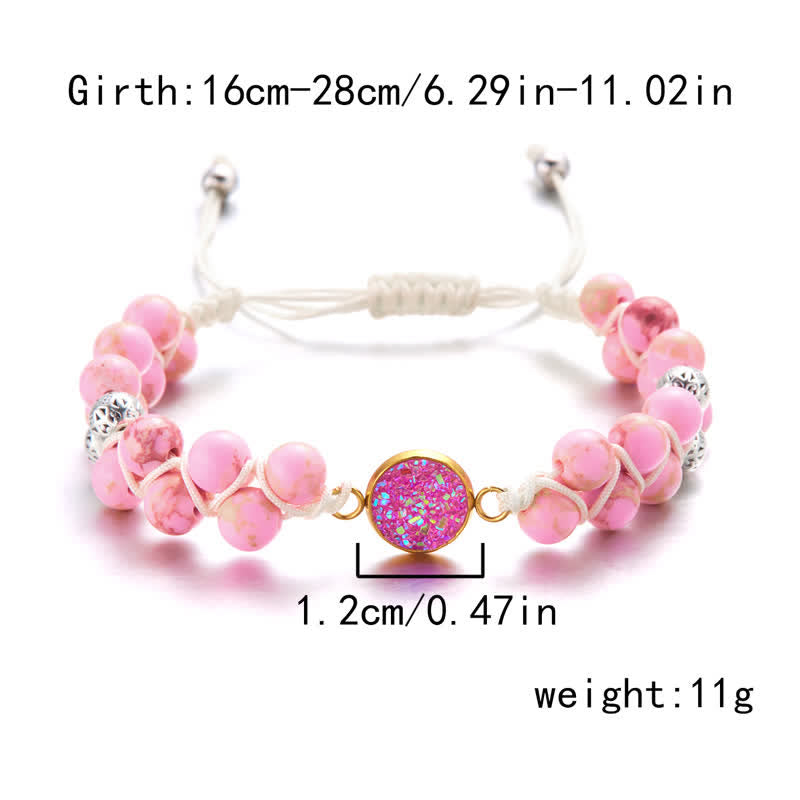 Bracciale doppio intrecciato in pietra naturale dell'imperatore Olivenorma 