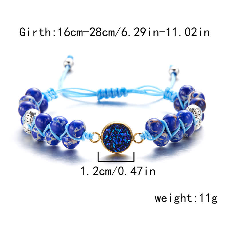 Bracciale doppio intrecciato in pietra naturale dell'imperatore Olivenorma 